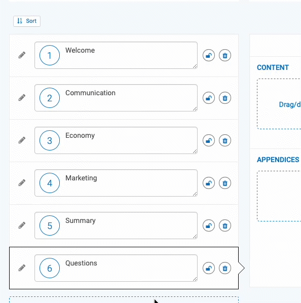 How to sort the agenda items