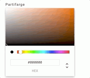 Felt for justering av partifargen