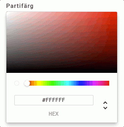 Fält för justering av partifärgen