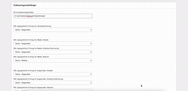 Oversigt over indstillinger for publicering