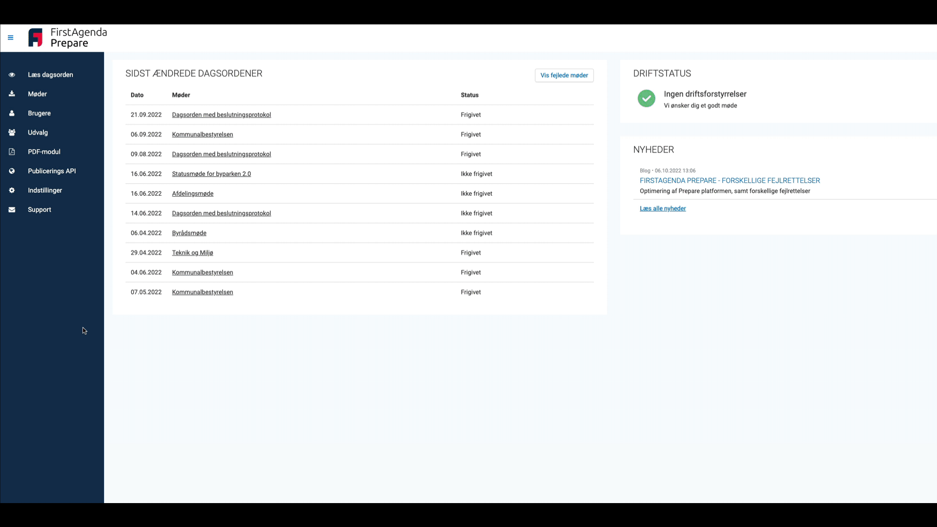 Under Clients Uploads kan man se seneste serverforbindelse