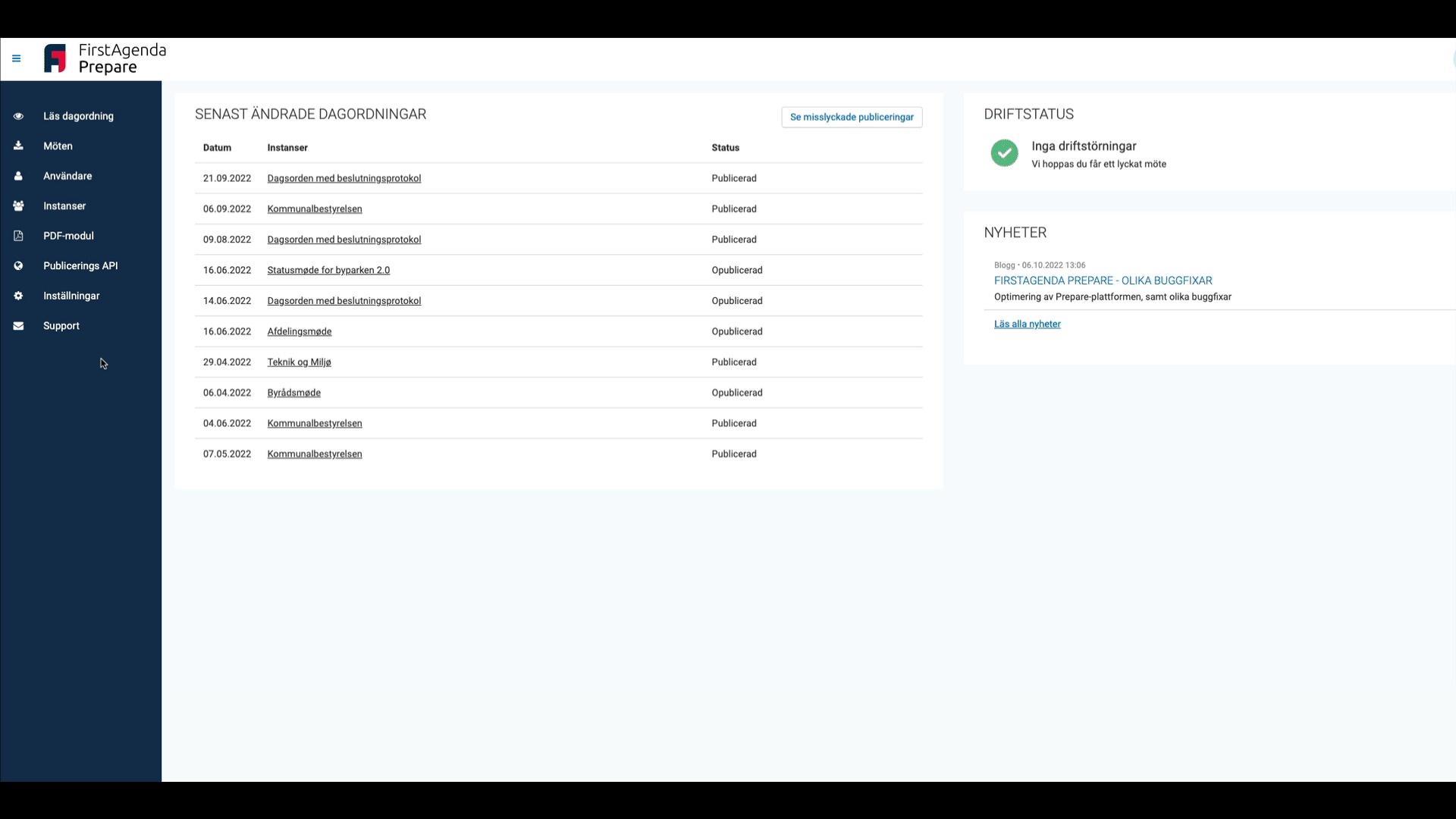 Översikt över klienter med senaste serveranslutning