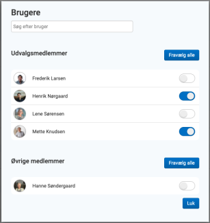 Bruger på lukkede punkter