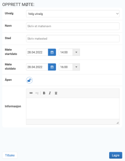 Opprett møte