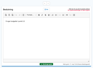 Ændringer ikke frigivet