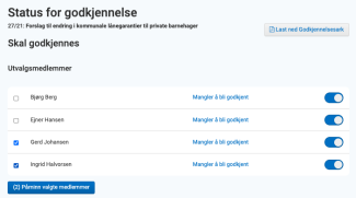 Mangler godkjennelse
