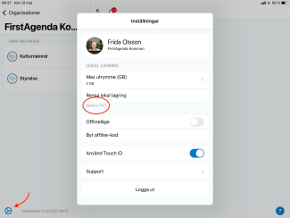App'ens versionsnummer