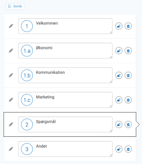 Punkter der ikke kan sorteres automatisk (1.a, 1.b, 1.c)