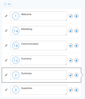 Examples of items that cannot be sorted automatically (1.a, 1.b, 1.c)