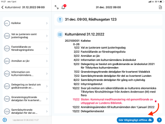 Gör möte tillgänglig offline