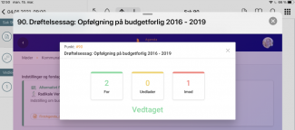 Visning af afstemningsresultat i appen