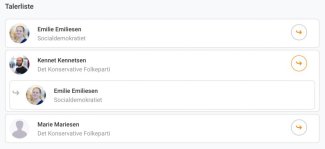 Talerliste med replikk