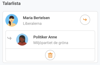 Avregistrera från talarlistan