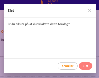 Orange slet-knap for at bekræfte sletning