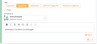 Choose between change and proposal under "type"