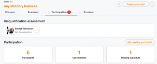 Participant highlighted during the disqualification assessment