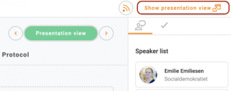 Open presentation view