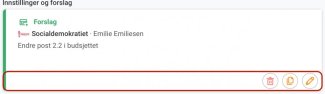 Redigeringsalternativer for forslag