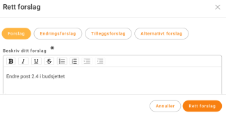 Rediger forslaget ditt