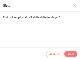 Oransje sletteknapp for å bekrefte sletting