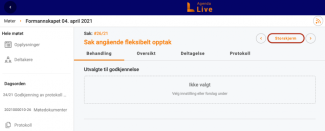 Knapp for å slå på storskjermen i øvre høyre hjørne