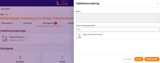 Knapper for å avvise eller rapportere inhabil