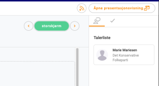 Åpne presentasjonsvisning