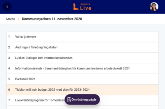 Härifrån klickar du på knappen "Omröstning pågår" för att avge din röst.