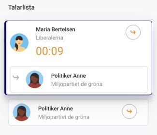 Talarlista på egen skärm