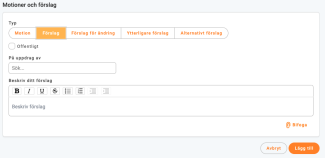 Velg forslag for å skrive forslag