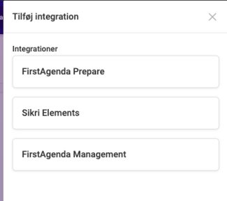 Liste over integrasjoner som kan legges til