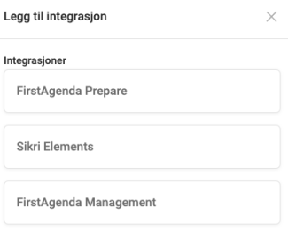 Oversikt over integrasjoner som kan legges til
