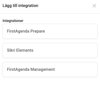Översikt över integrationer som kan läggas till