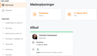 Under afbudet vil fremgår det hvem der er valgt som stedfortræder