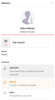 Manual button to select a substitute manually