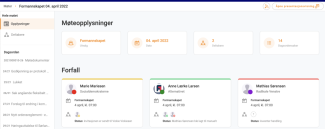Oversikt over møteinformasjon med informasjon om kanselleringer