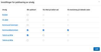 Under "rediger" kan du legge til og fjerne utvalg