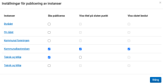 Under "redigera" kan du lägga till och ta bort val