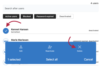 Click 'Delete' in the blue box