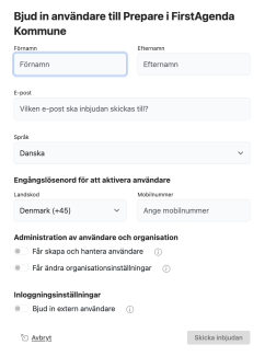 Fyll i fälten i inbjudan