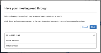 Logs of Previously Sent Agendas for Review