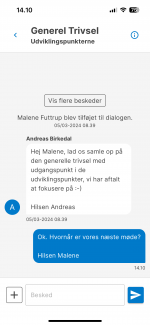 En dialog i appen