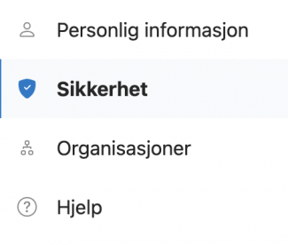klikk på Sikkerhet