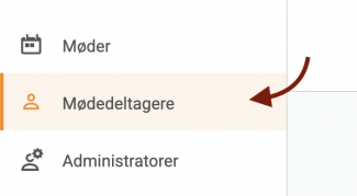Klik på mødedeltagere i venstremenuen