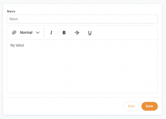 Tilføj ny standardstekst