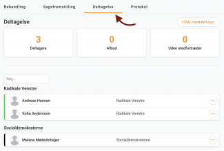 Gå til fanen Deltagelse