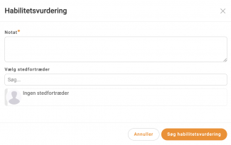 Skriv notat til Habilitetsvurdering
