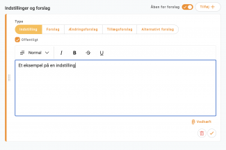 Rediger din indstilling