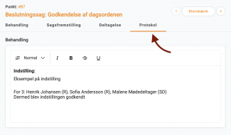 Eksempel på protokol
