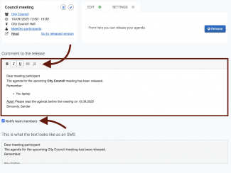 formatted email notification